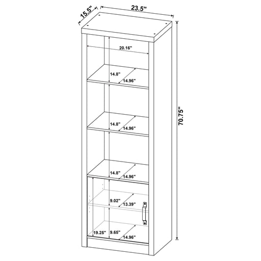 Conifer - 3 Shelf Media Tower - Gray Furniture Max