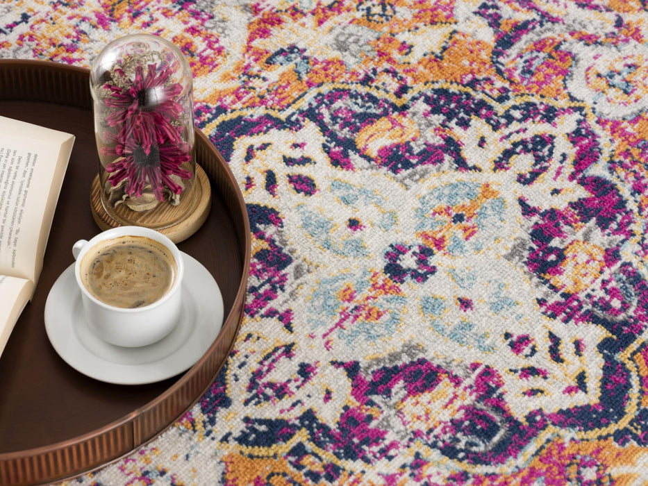 15' Runner Medallion Runner Rug - Blue And Beige