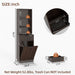 Tall Narrow Fluted Storage Cabinet With Trash Bin Compartment For Kitchen (Trash Can Not Included) Home Essentials