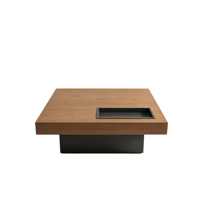 Square Floating Coffee Table For Living Room - Dark Walnut Home Essentials