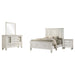 Dennis - 4 Piece Eastern King Bedroom Set - Cream White Furniture Max