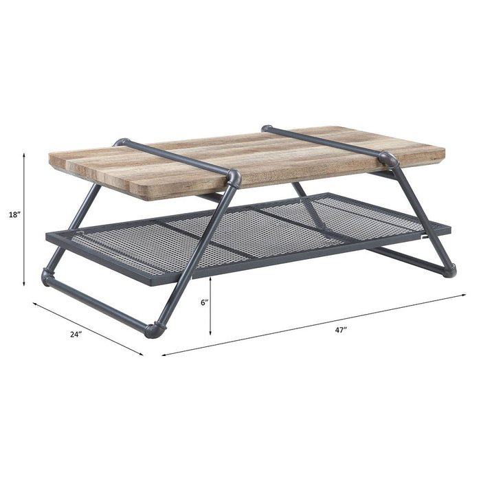 Brantley - Coffee Table - Oak & Sandy Gray ACME