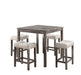 Lucian - Counter Height Pub Table With Tufted Stools Lilola Home