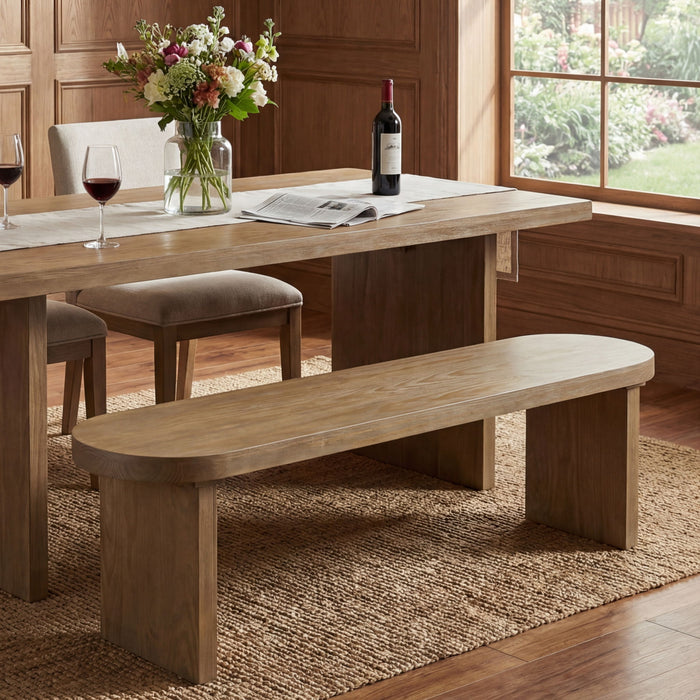 Indoor Dining Bench, 350 Lbs Weight Capacity, Fits 3 People - Pine Noble House