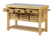 Grovaam - Kitchen Island - Marble Top & Natural ACME