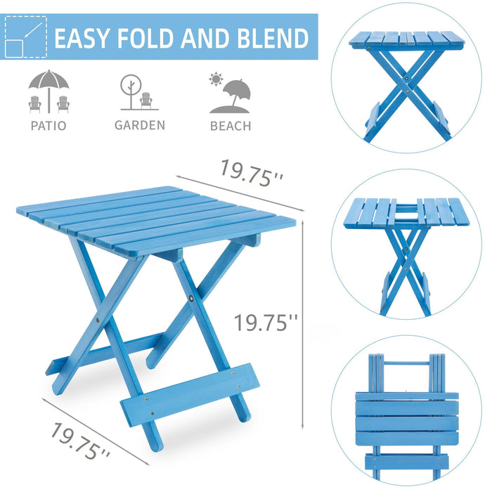 Folding Square Table For Backyard - Blue Home Essentials