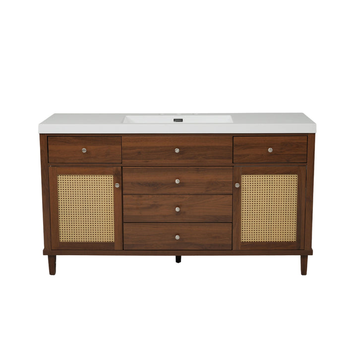 Bathroom Vanity With Sink, 5 Legs, Soft Close Drawers Noble House