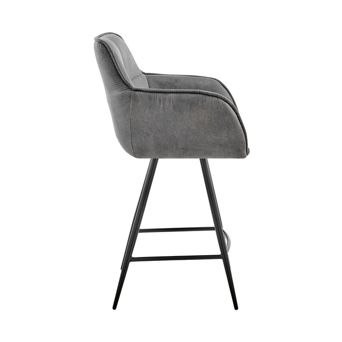 Microfiber Iron Bar Height Chair 42" - Charcoal Gray