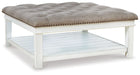 Kanwyn - Uph Ottoman Cocktail Table - Whitewash Signature Design by Ashley®