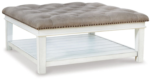 Kanwyn - Uph Ottoman Cocktail Table - Whitewash Signature Design by Ashley®