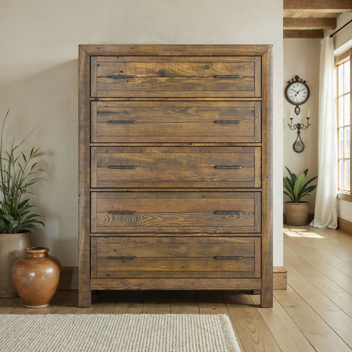 5 Drawer Chest With - Brown Emerald Home