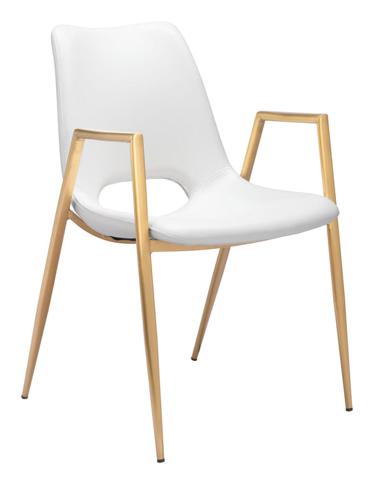 Desi - Dining Chair With Gold Legs (Set of 2) Zuo Modern
