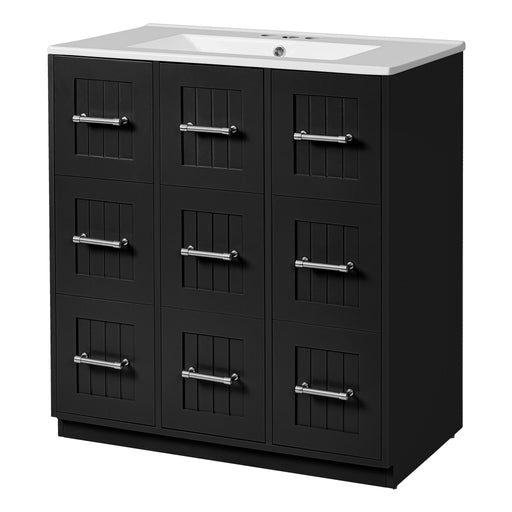 Bathroom Vanity With Undermount Sink, Soft-Close Doors, Drawers, Ceramic Sink Hearth and Haven