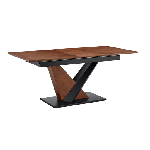 Dining Table, Scratch Resistant, Cross Geometric Legs For Kitchen & Dining Room - Dark Walnut Home Essentials