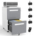 2-Drawer Mobile File Cabinet With Lock,On 360° Wheels, Holds A4/Letter/Legal Files - White Home Essentials