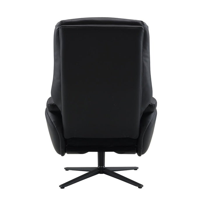Labonita - Motion Accent Chair With Swivel & Ottoman - Black Top Grain Leather & Black ACME