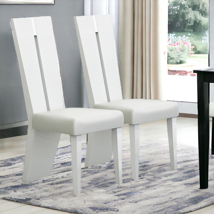 Sleek High Gloss Contemporary Dining Chairs (Set of 2) - White