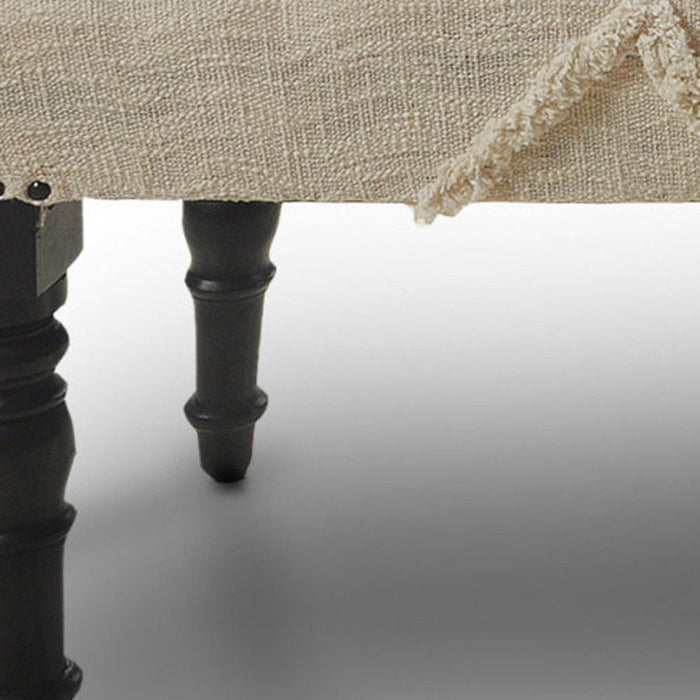 Leg Abstract Upholstered Bench - Cream / Black