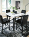 Mervannie - 5 Pc. - Counter Height Dining Table And 4 Barstools - Gray / Black Signature Design by Ashley®