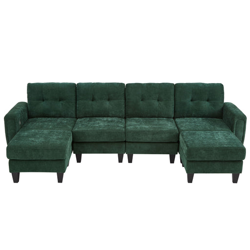 Modular Sectional Sofa With Movable Ottomans, USB Ports & Side Tables Hearth and Haven