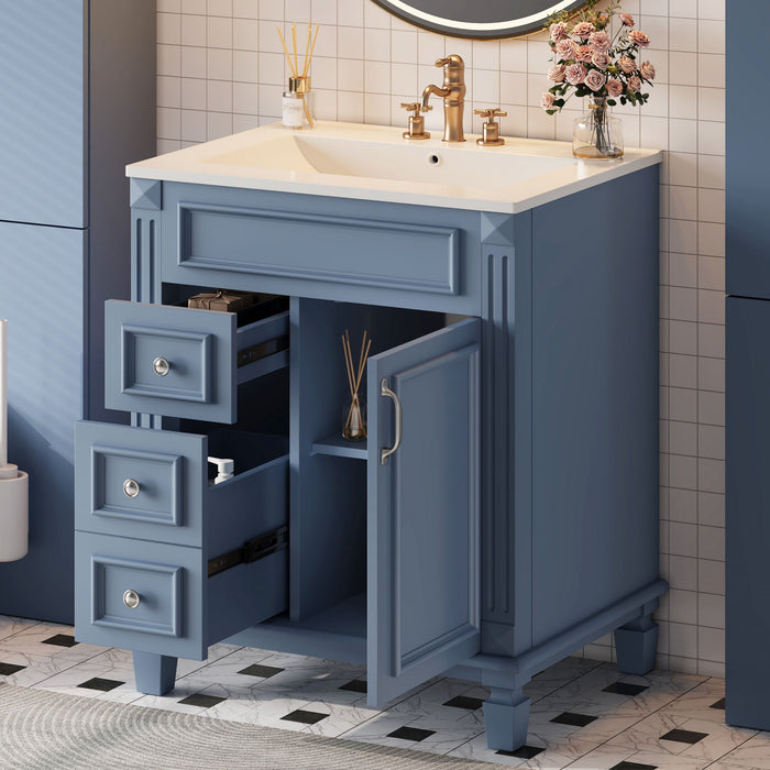 Bathroom Vanity With Sink, Compact Cabinet & 2 Drawers And Adjustable Shelf Hearth and Haven
