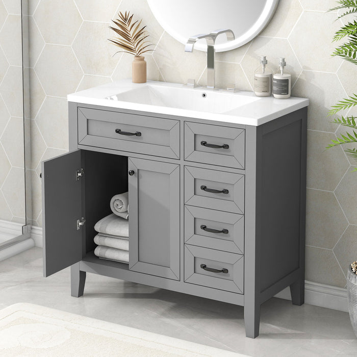 Modern Bathroom Vanity With Sink, Freestanding With Drawers And Doors Hearth and Haven