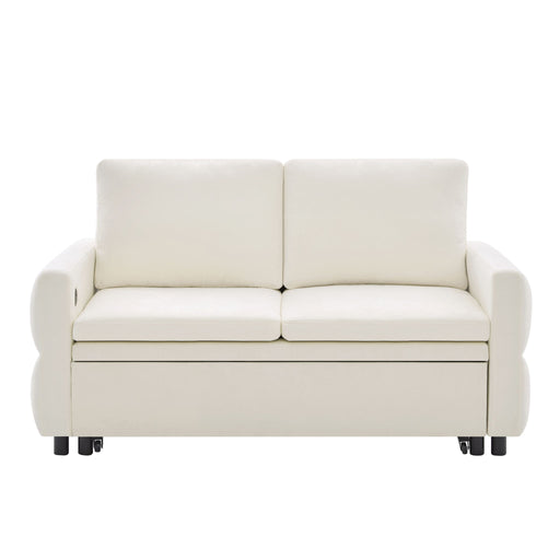Convertible Sofa Bed Loveseat With Adjustable Backrest And USB Ports Hearth and Haven