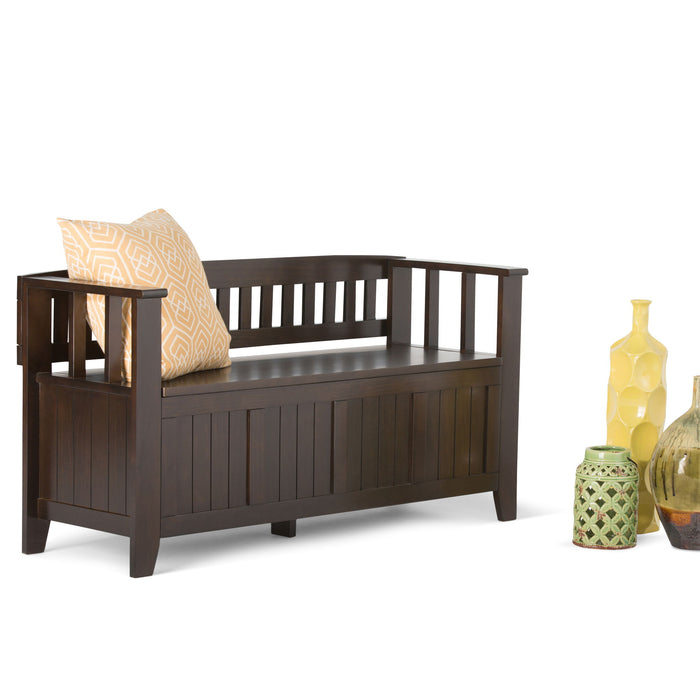 Acadian - Entryway Storage Bench, Handcrafted Simpli-Home