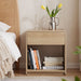 Bedside Table With Storage Drawers And Open Shelves (Set of 2) - Oak Home Essentials