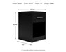 Finch - One Drawer Night Stand - 23" Height - Black Signature Design by Ashley®