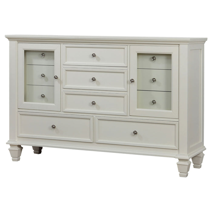 Dennis - 11 Drawer Dresser - Cream White Furniture Max