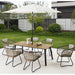 7 Piece Outdoor Patio Dining Set For 6, Chairs With Cushions And Table - Yellow Home Essentials