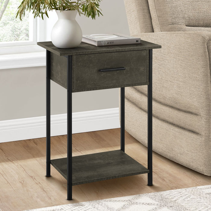 Contemporary 2 Tier Accent Table With Storage Drawer 8th Street