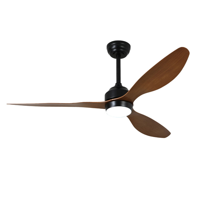 Ceiling Fan With Lights Quiet DC Motor 3 Blade Ceiling Fans 6 Speed Levels, Reversible Ceiling Fan - Matte Black / Wood Daily Nest