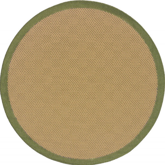 8' X 8' Round Stain Resistant Indoor / Outdoor Area Rug - Beige