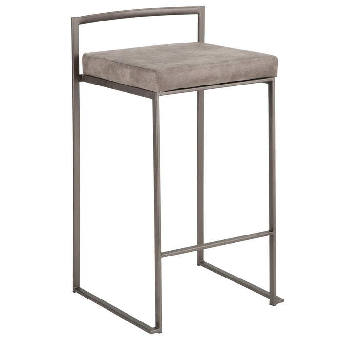 Fuji - Contemporary Stackable Counter Stool (Set of 2) - Antique / Stone