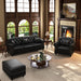 Upholstered Sofa With Nailhead Trim, Rolled Armrests With Ottoman Home Essentials