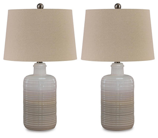 Marnina - Ceramic Table Lamp (Set of 2) - Taupe Signature Design by Ashley®