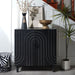 2 Door Storage Cabinet With Adjustable Shelf - Black Home Essentials