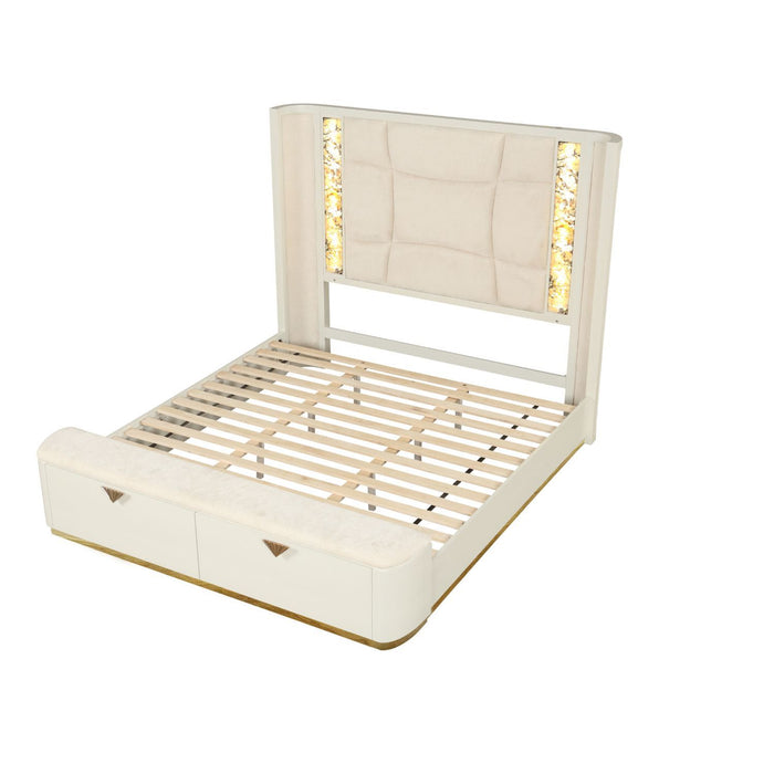 La Pierre - Bed With Storage Drawers And LED Headboard Matrix Furniture Group