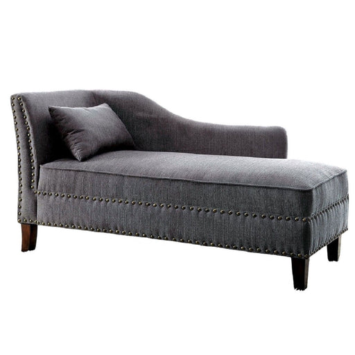Chaise With Nailhead Trim And Plush Pillow Home Essentials