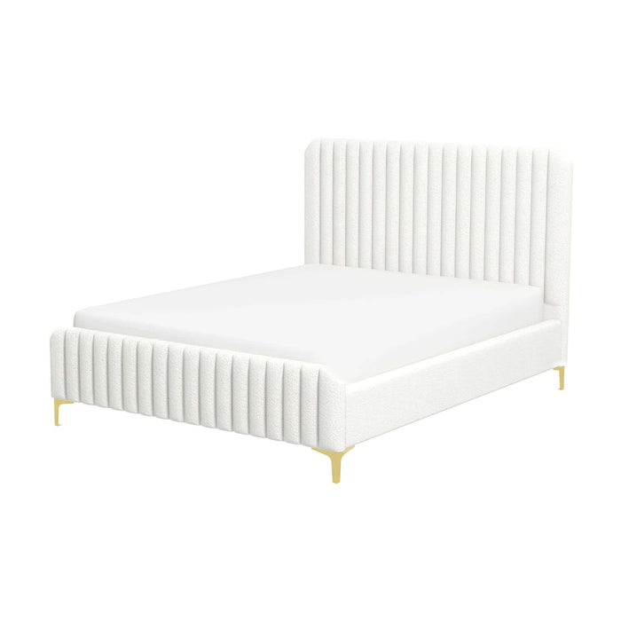 Valery - Queen Size Platform Bed - Cream Ashcroft Furniture