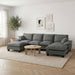 Modular Sectional Sofa With Movable Ottoman & Pillows Home Essentials