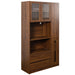 Tall Kitchen Pantry Cabinet With 4 Tier Side Shelf, 2 Drawers, Freestanding Food Hutch With Microwave Stand For Dining Room - Walnut Home Essentials