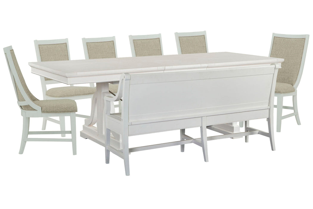 Heron Cove - Extendable Trestle Dining Table Set Magnussen Furniture