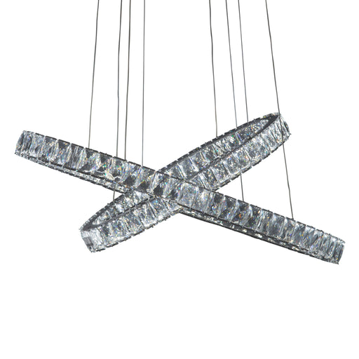 Michael Amini Lighting - Crossover Modern Crystal LED Chandelier - Chrome Michael Amini