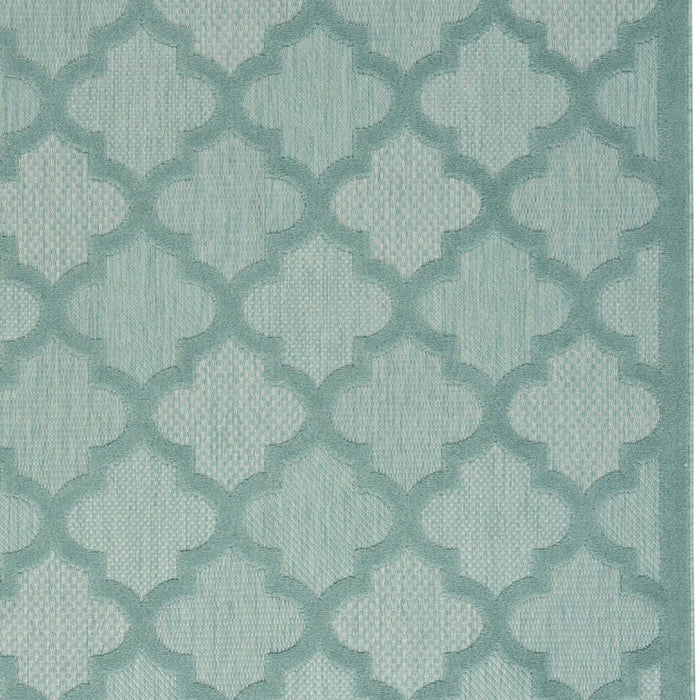 4' X 6' Ikat Indoor / Outdoor Area Rug - Aqua / Teal