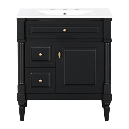 Modern Bathroom Vanity With Sink, Freestanding Cabinet With Flip Drawer & Adjustable Shelf Hearth and Haven