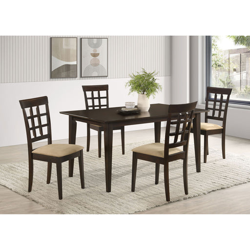 Henin - 5 Piece Dining Set With Lattice Back Chairs - Cappuccino Furniture Max