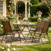 Outdoor Furniture Set, Foldable Patio Dining Set With Table And Chairs - Dark Brown Home Essentials